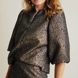 SUMMUM -Shiny Jacquard Top